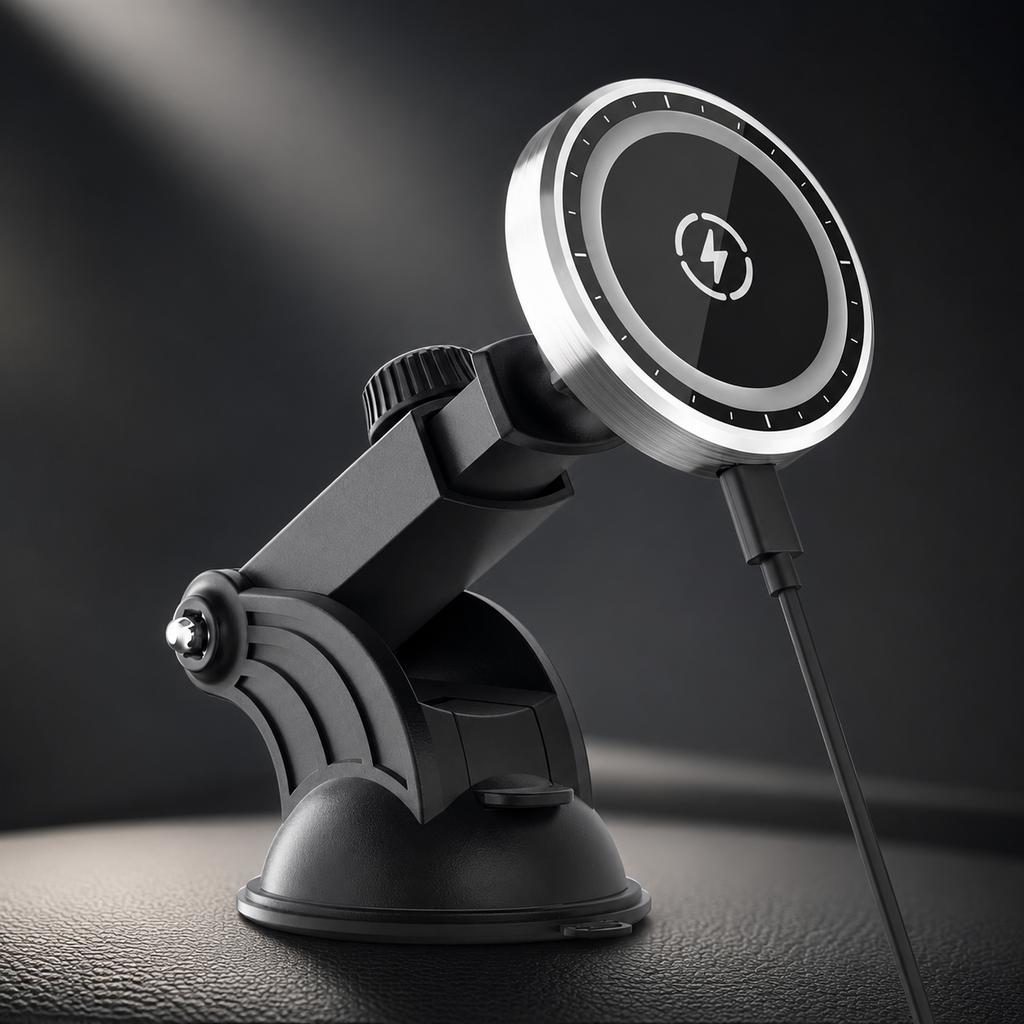 Fast Magnetic Wireless Car Charger for iPhone and MagSafe Compatible
