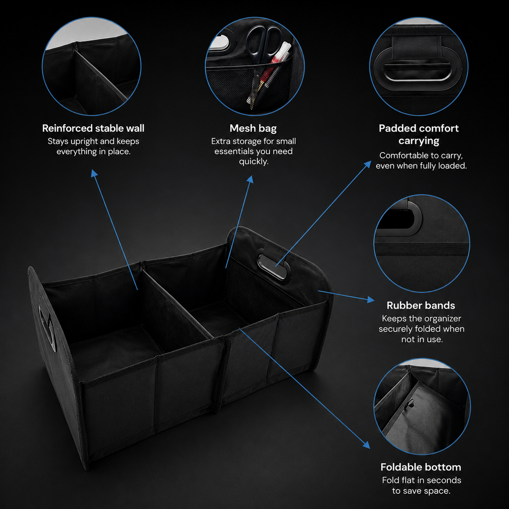 Foldable Car Boot Organizer for Easy Everyday Storage