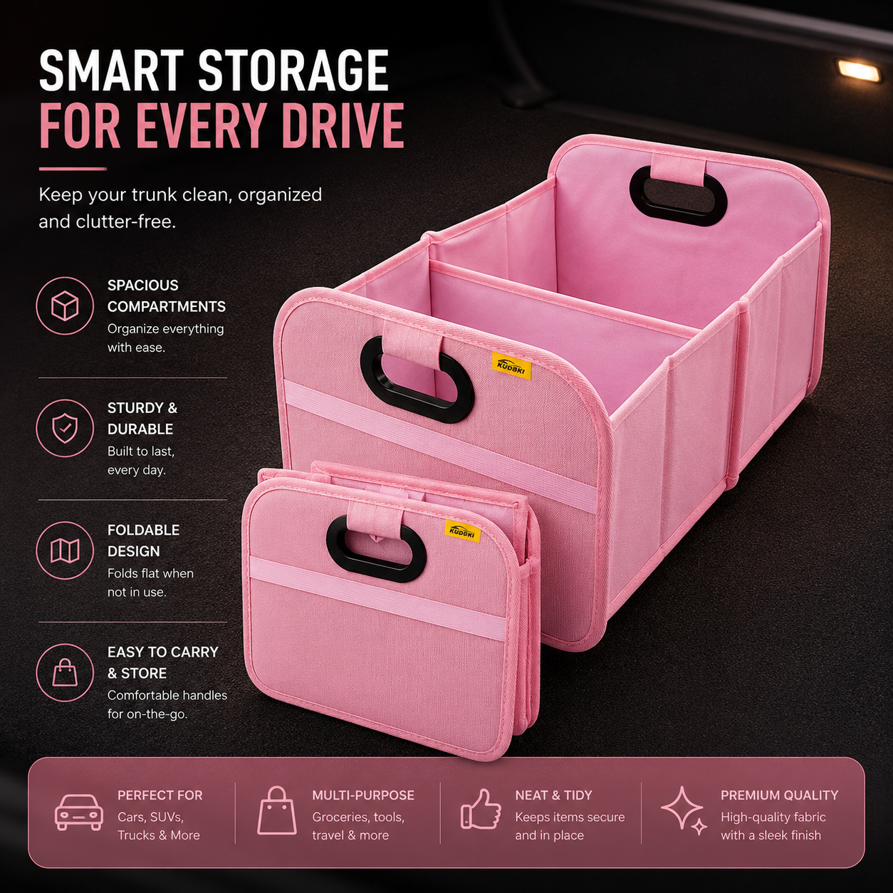 Foldable Car Boot Organizer for Easy Everyday Storage
