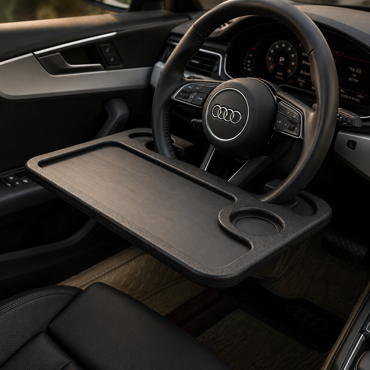 Turn Your Steering Wheel into a Handy Car Desk