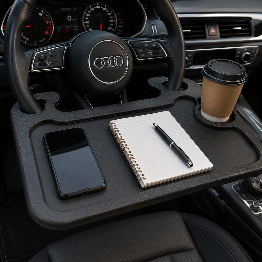 Turn Your Steering Wheel into a Handy Car Desk