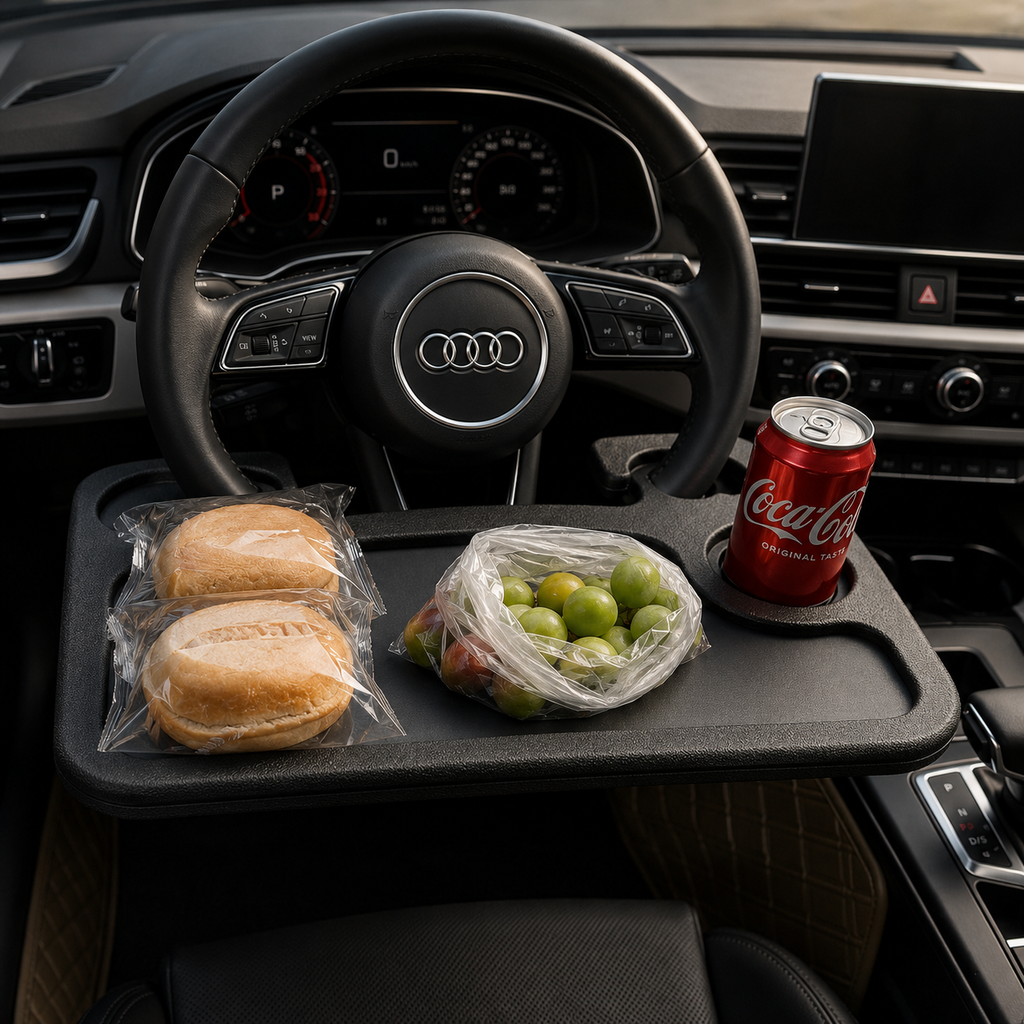 Turn Your Steering Wheel into a Handy Car Desk