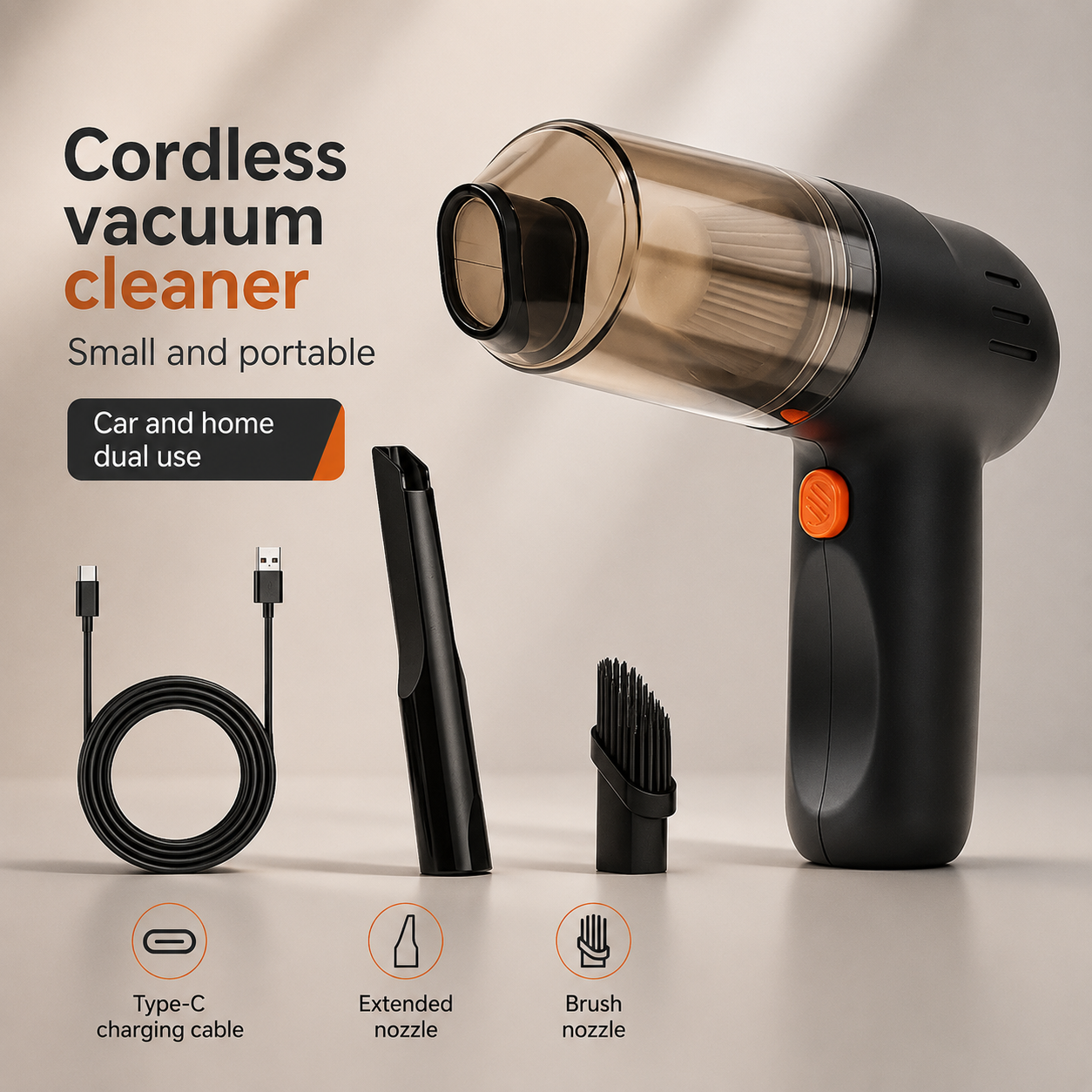 Portable Wireless Car Vacuum for Everyday Cleaning