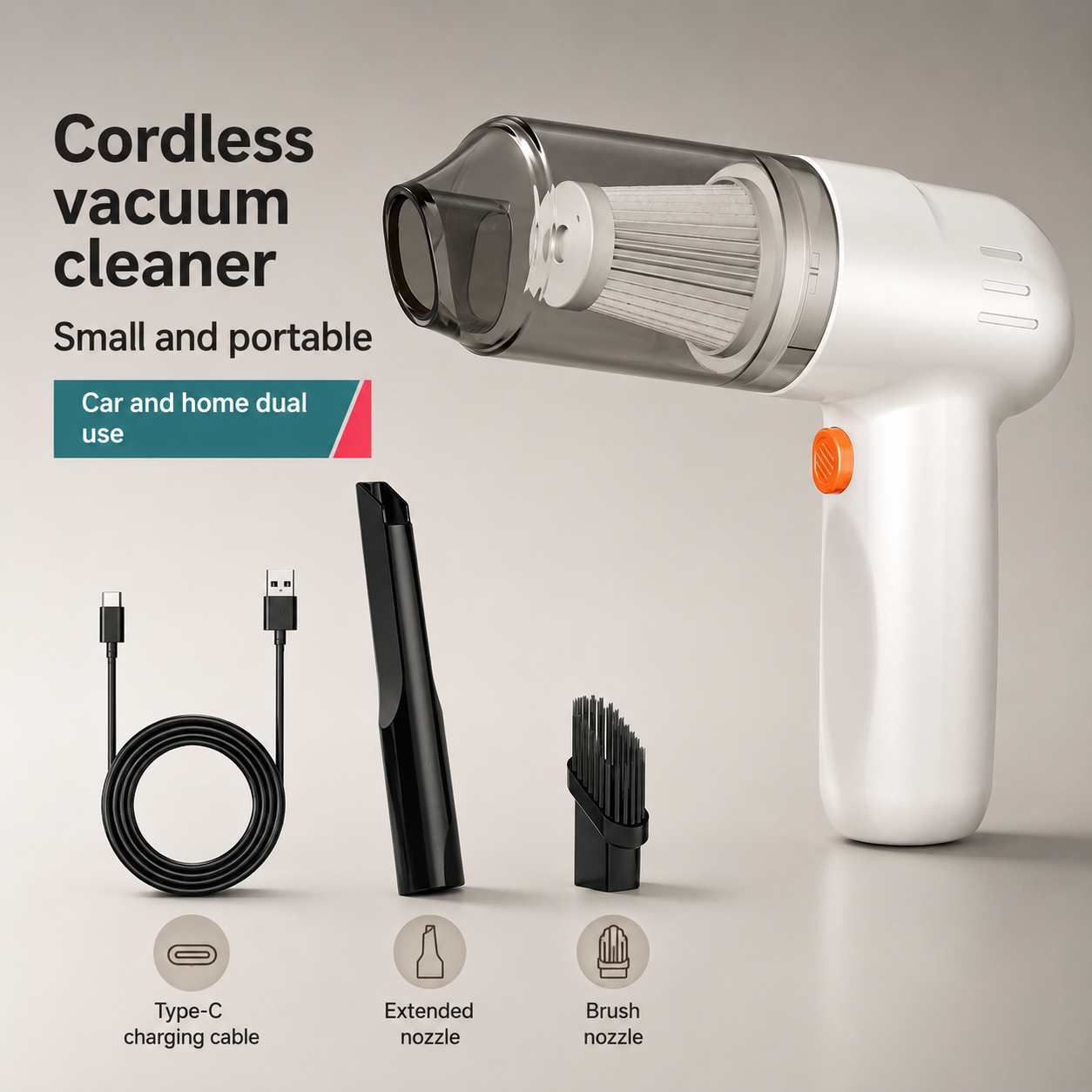 Portable Wireless Car Vacuum for Everyday Cleaning
