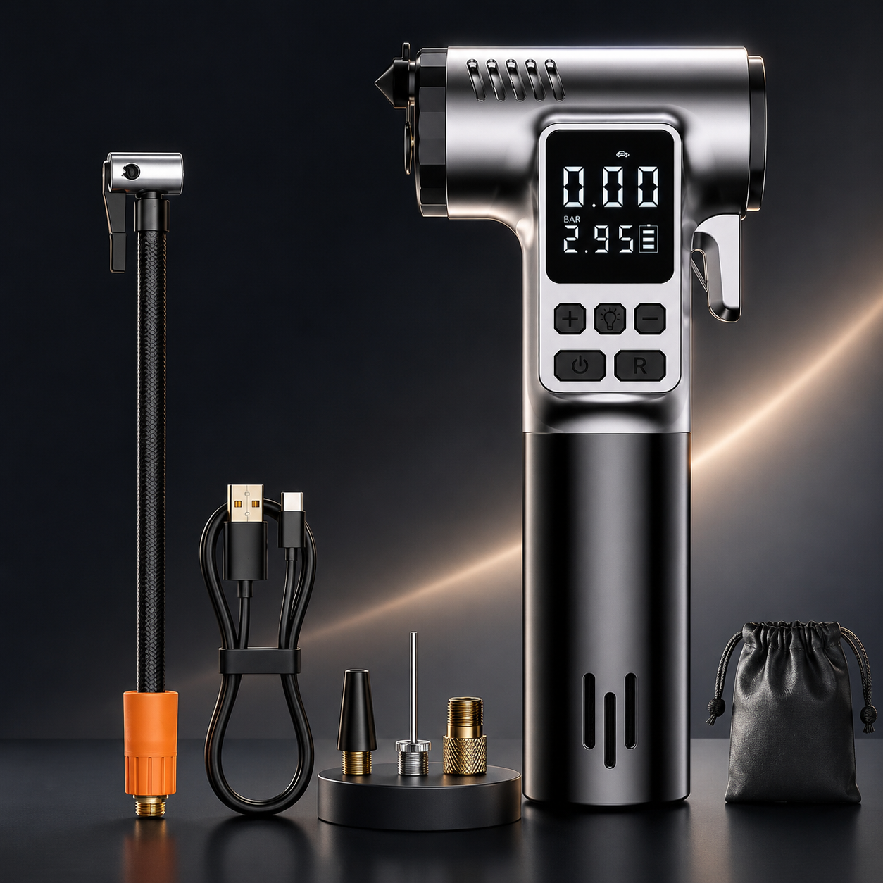 Portable Tire Inflator & Safety Hammer for Every Drive