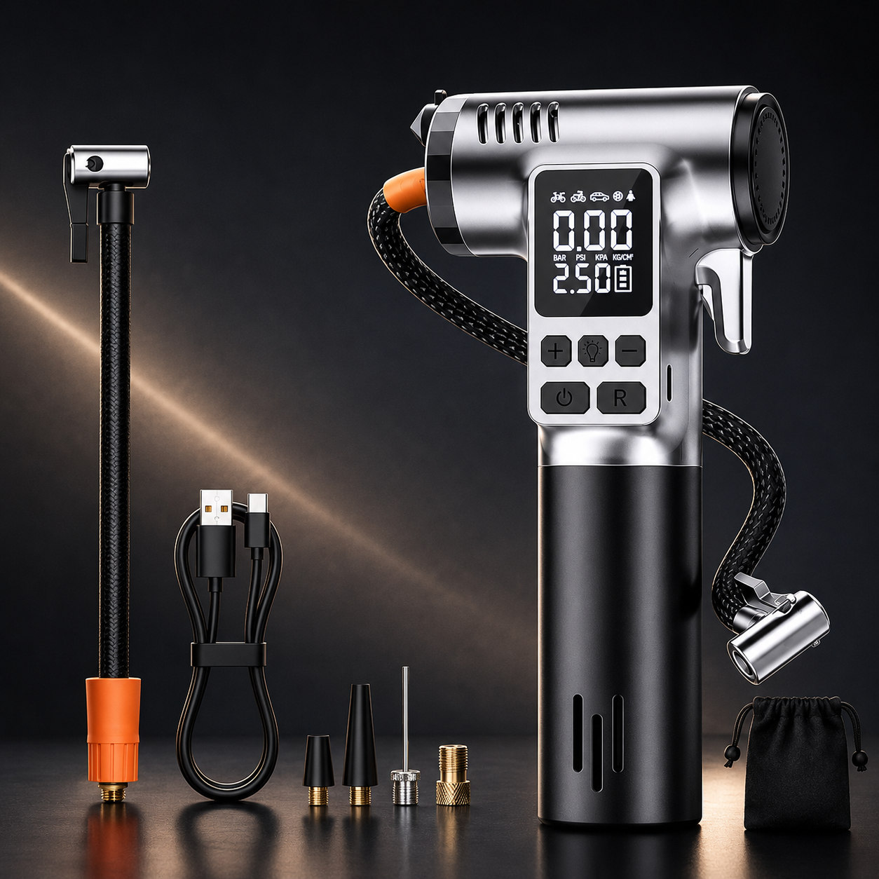 Portable Tire Inflator & Safety Hammer for Every Drive