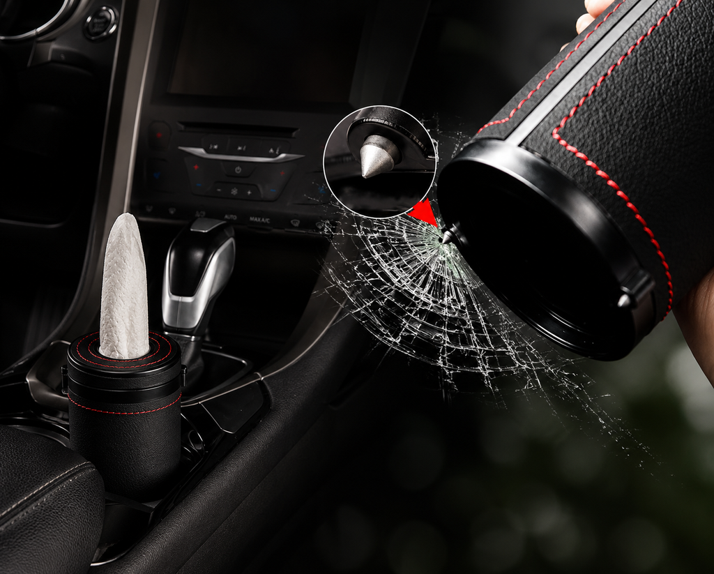 2-in-1 Car sleek Tissue Holder Safety Hammer